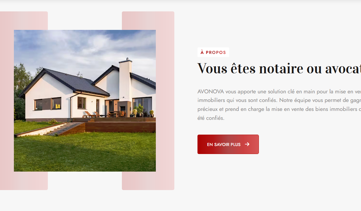 Avonova pour immobilier des notaires et avocats