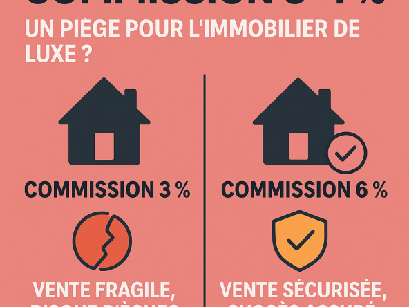 Commission 3-4 % : un piège pour l’immobilier de luxe : Dans l’immobilier de luxe, une commission trop basse et un prix surévalué fragilisent la vente, pénalisent le vendeur et découragent l’agent.