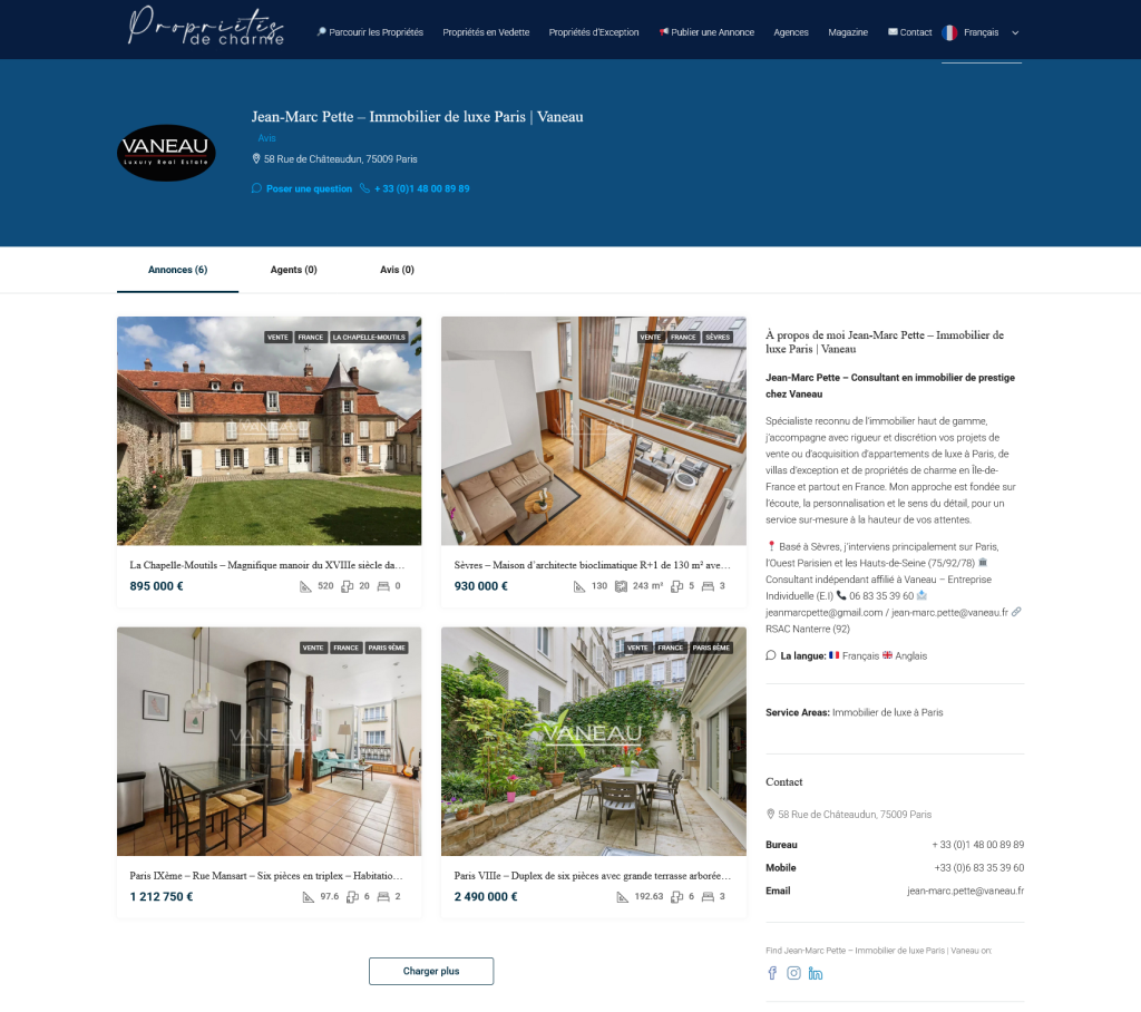 Jean-Marc Pette – Immobilier de luxe Paris Vaneau