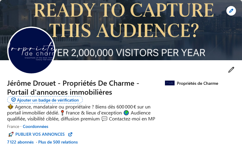 Jérôme Drouet - Propriétés De Charme - Portail d'annonces immobilières LinkedIn