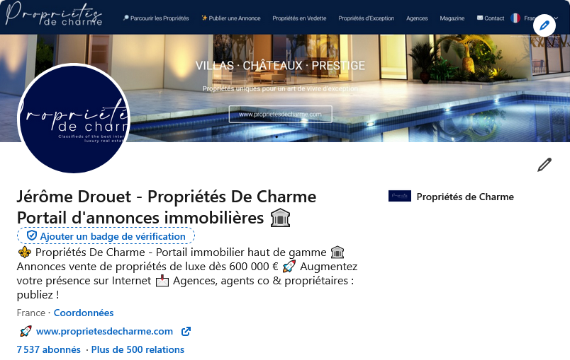 Jérôme Drouet - Propriétés De Charme Portail d'annonces immobilières 🏛️ LinkedIn
