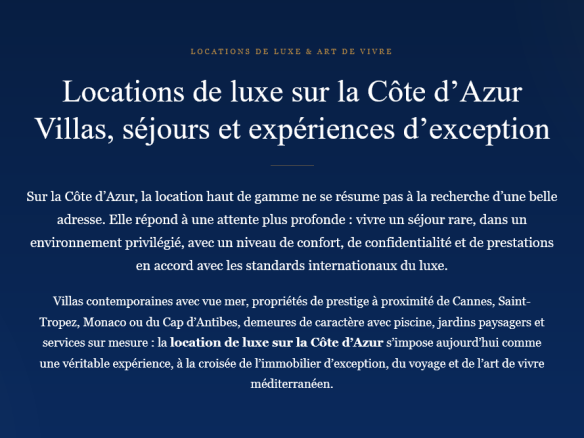 Location luxe Côte d’Azur : villas & séjours d’exception