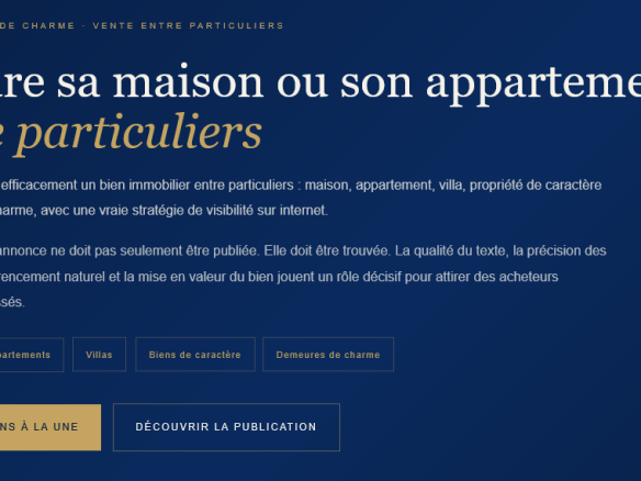 Vendre maison ou appartement entre particuliers conseils stratégie visibilité et référencement pour trouver des acheteurs sans agence.