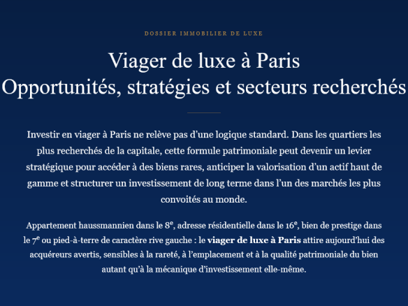 Découvrez le viager de luxe à Paris : quartiers recherchés, stratégies d’investissement et conseils pour acheter ou vendre un bien haut de gamme.