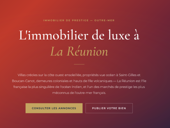 Villas créoles sur la côte ouest, propriétés vue mer à Saint-Gilles, Boucan-Canot et Saint-Leu — guide du marché immobilier de prestige à La Réunion.