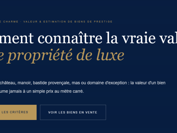 Villa, château, manoir, bastide ou mas — pourquoi le prix au m² ne suffit pas et comment estimer correctement la vraie valeur d'une propriété de prestige.