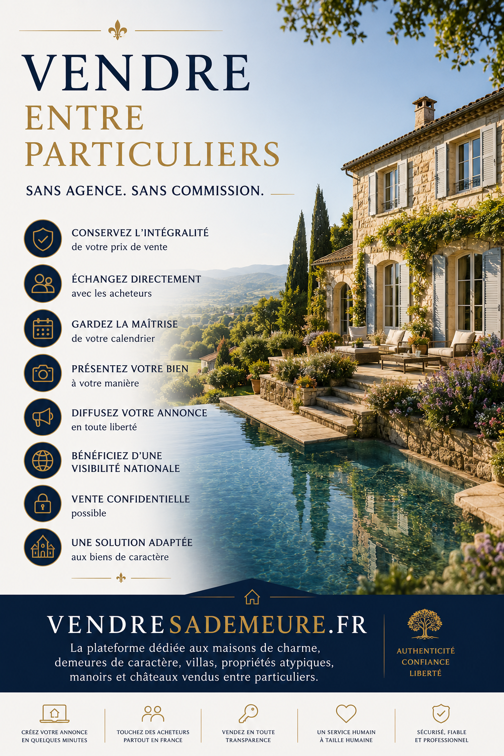 Vendre une maison de charme entre particuliers avec VendreSaDemeurefr