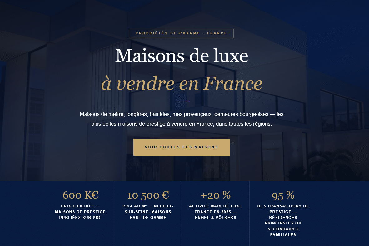 Photo de bien immobilier de luxe | Propriétés De Charme