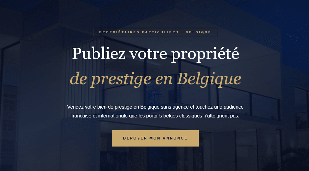 Belgian owner of a prestigious property? Publish your listing on Propriétés De Charme and reach a qualified French and international audience.