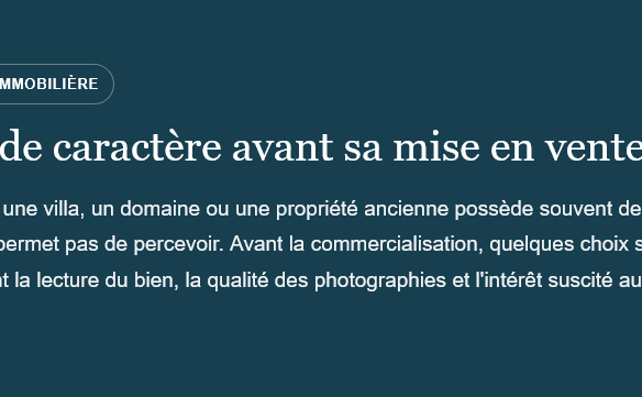 Photo de bien immobilier de luxe | Propriétés De Charme