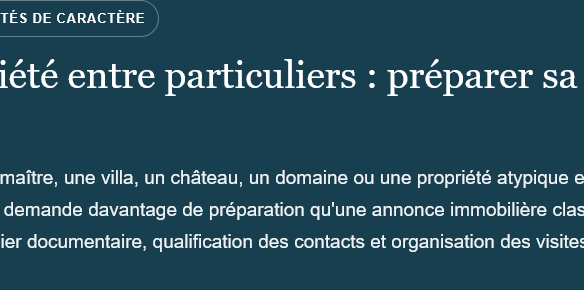 Photo de bien immobilier de luxe | Propriétés De Charme
