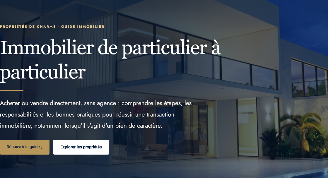 Image d'une maison moderne avec jardin, représentant l'immobilier de particulier à particulier.