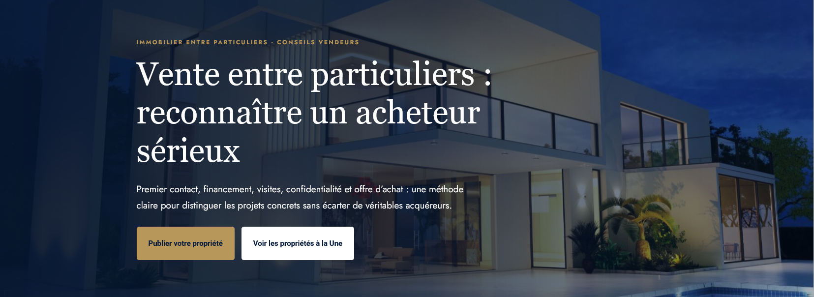 Vente entre particuliers reconnaître un acheteur sérieux Photo de bien immobilier de luxe | Propriétés De Charme