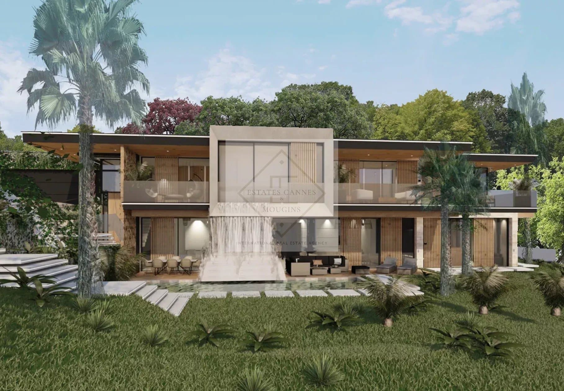 Contemporary villa project in Mandelieu View of a contemporary villa offered on a plot of land in Mandelieu-la-Napoule.