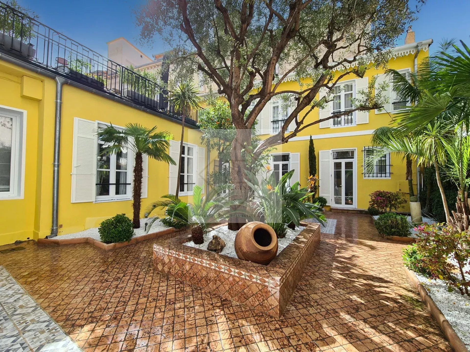 Maison de ville avec jardin et arbre au cœur de Cannes, rue d'Antibes.