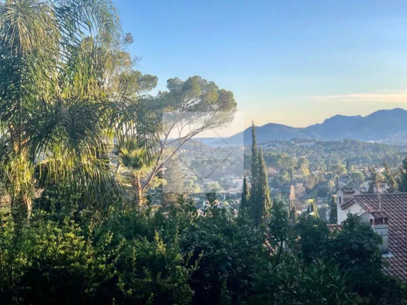 Panoramic view of the hills and valley from a property in Mougins.