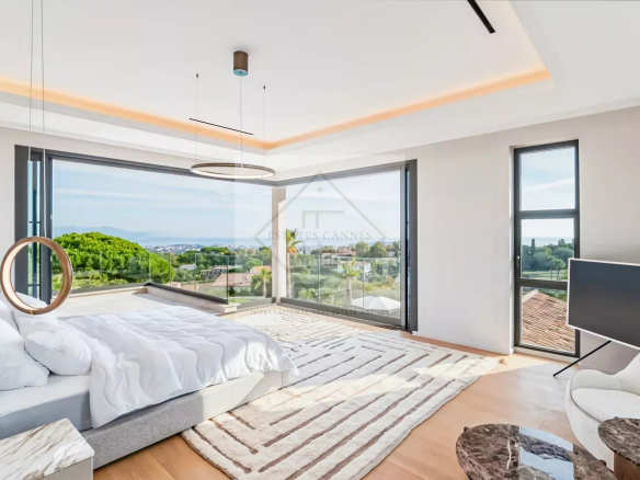 Modern room with panoramic sea views in Super Cannes.