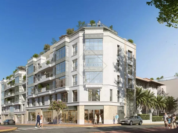 Modern building on the seafront in Juan-les-Pins, Antibes.