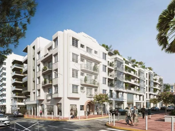 View of a new beachfront apartment in Juan-les-Pins, Antibes.