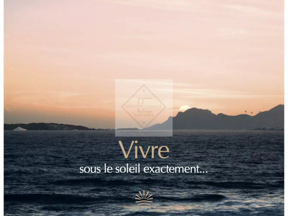 Panoramic sea view at sunset in Juan-les-Pins