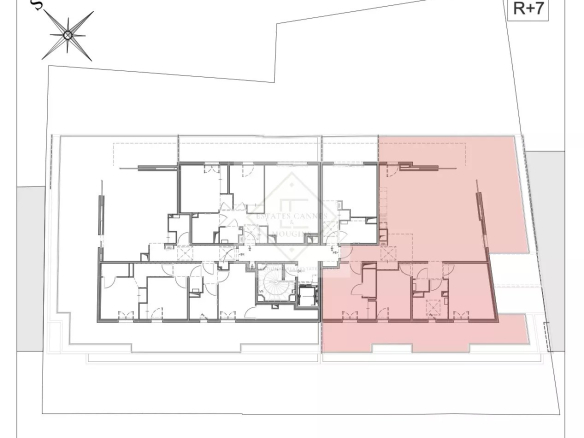 Floor plan of a new penthouse in Juan-les-Pins, Antibes, with room layout.