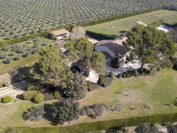 Authentic 18th-century farmhouse in Eygalières with breathtaking views, olive grove and equestrian facilities