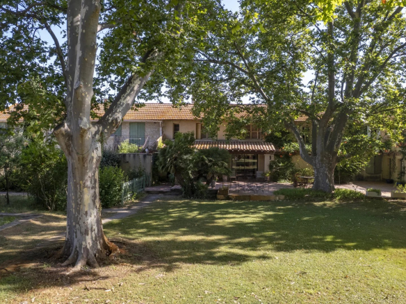 Exceptional property in Fourques with park and trees.
