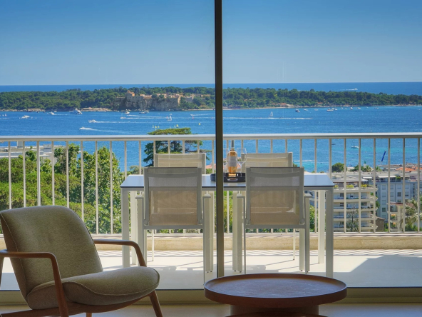 Superbe 4 P Vue panoramique mer Résidence de prestige Cannes Californie