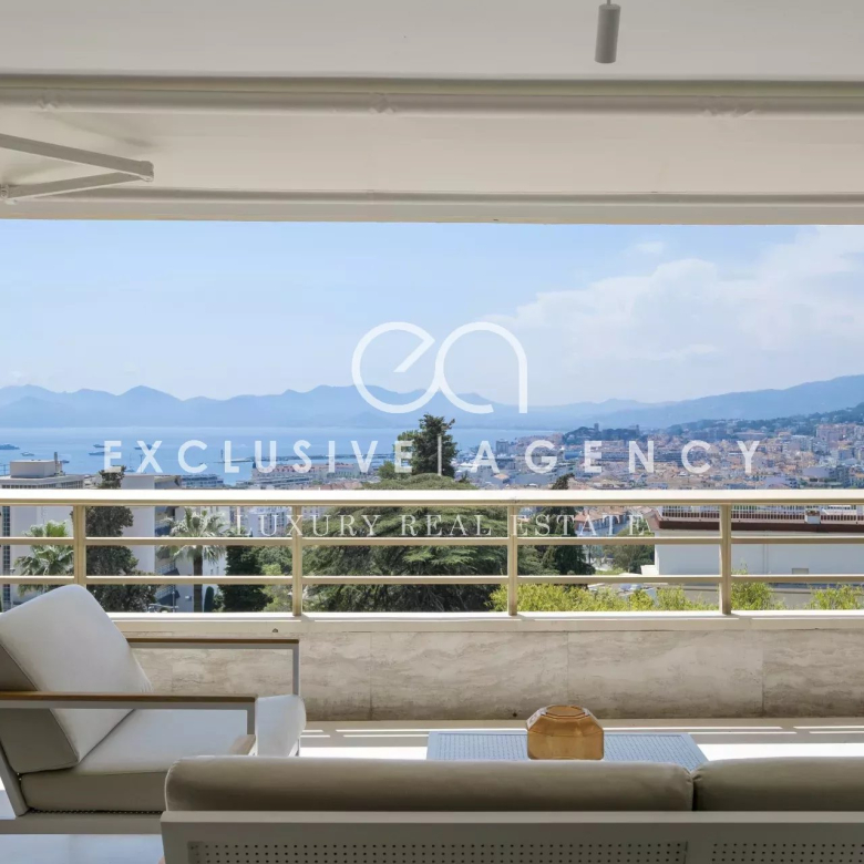 Cannes Croisette Dernier étage 3 pièces 88m² vue mer panoramique