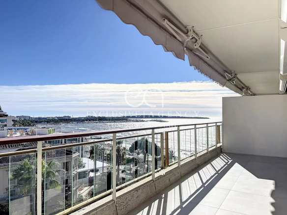 Cannes Croisette appartement 3 pièces rénové vue mer