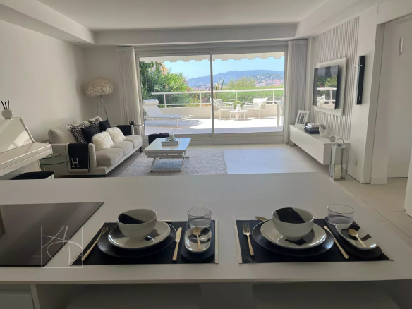 CANNES BASSE CALIFORNIE SUBLIME 3 PIECES GRANDE TERRASSE VUE DEGAGEE JUSQU A LA MER