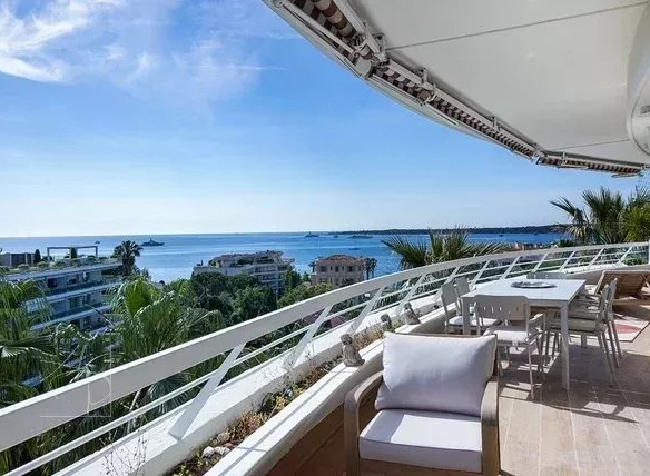 CANNES BASSE CALIFORNIE SUBLIME 3 PIECES VUE MER PANORAMIQUE A PROXIMITE DES PLAGES ET CROISETTE