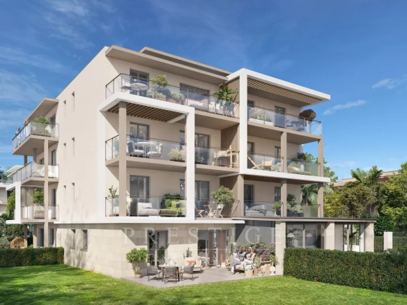 Golfe juan, villa toit 198m² 5 chambres, 2 parkings, terrasses 106m² vues mer