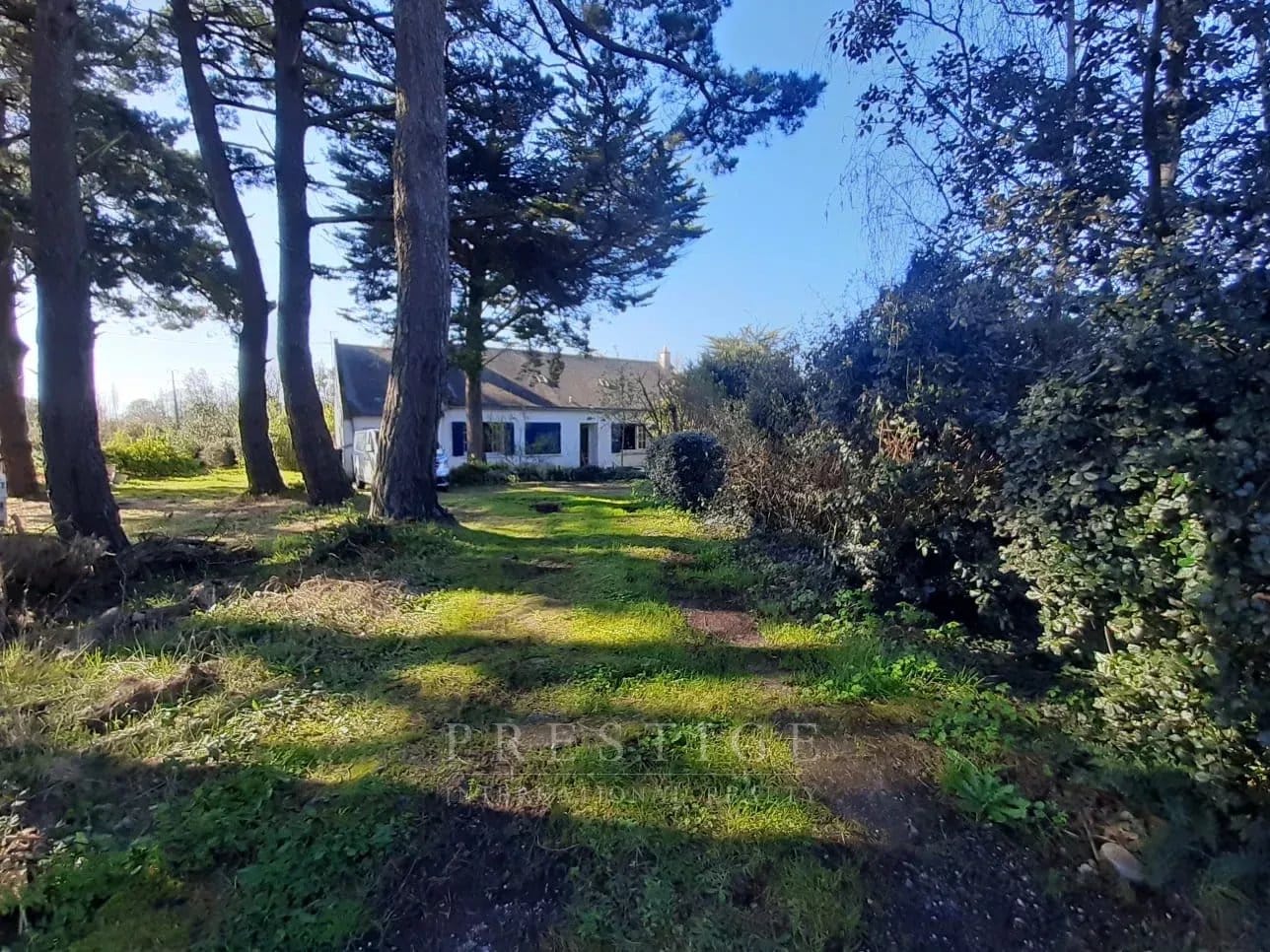 Villa individuelle entourée d'arbres sur un terrain verdoyant à Guérande.
