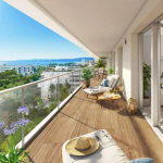 St-Laurent-du-Var, 4 rooms sea view, terrace and 3 parking spaces, swimming pool