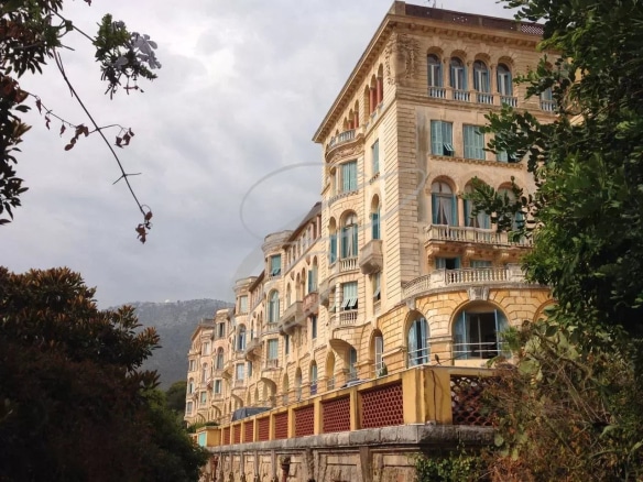 Exterior view of a Belle Epoque palace in Beausoleil, near Monaco.