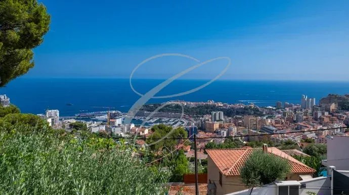 Vue panoramique sur la mer et Monaco depuis une villa contemporaine à Beausoleil.