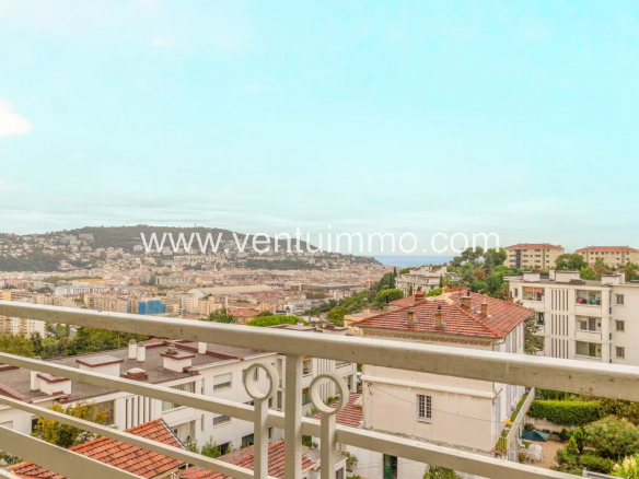 NICE Cimiez  :  4 Pièces traversant – vue mer – terrasse – garage – cave