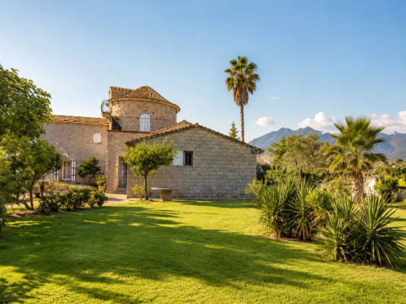 Demeure en pierre avec jardin paysager à Santa-Lucia-di-Moriani, Costa Verde.