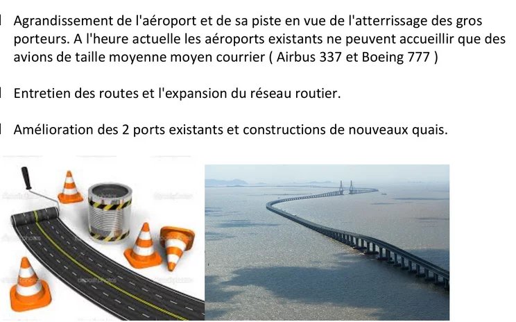 Projet d’infrastructure au Vanuatu Illustration d'un projet d'infrastructure avec route et pont, évoquant des développements au Vanuatu.