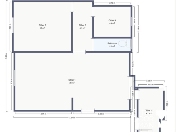 Plan d'un immeuble à vendre à Le Lavandou, comprenant plusieurs appartements.