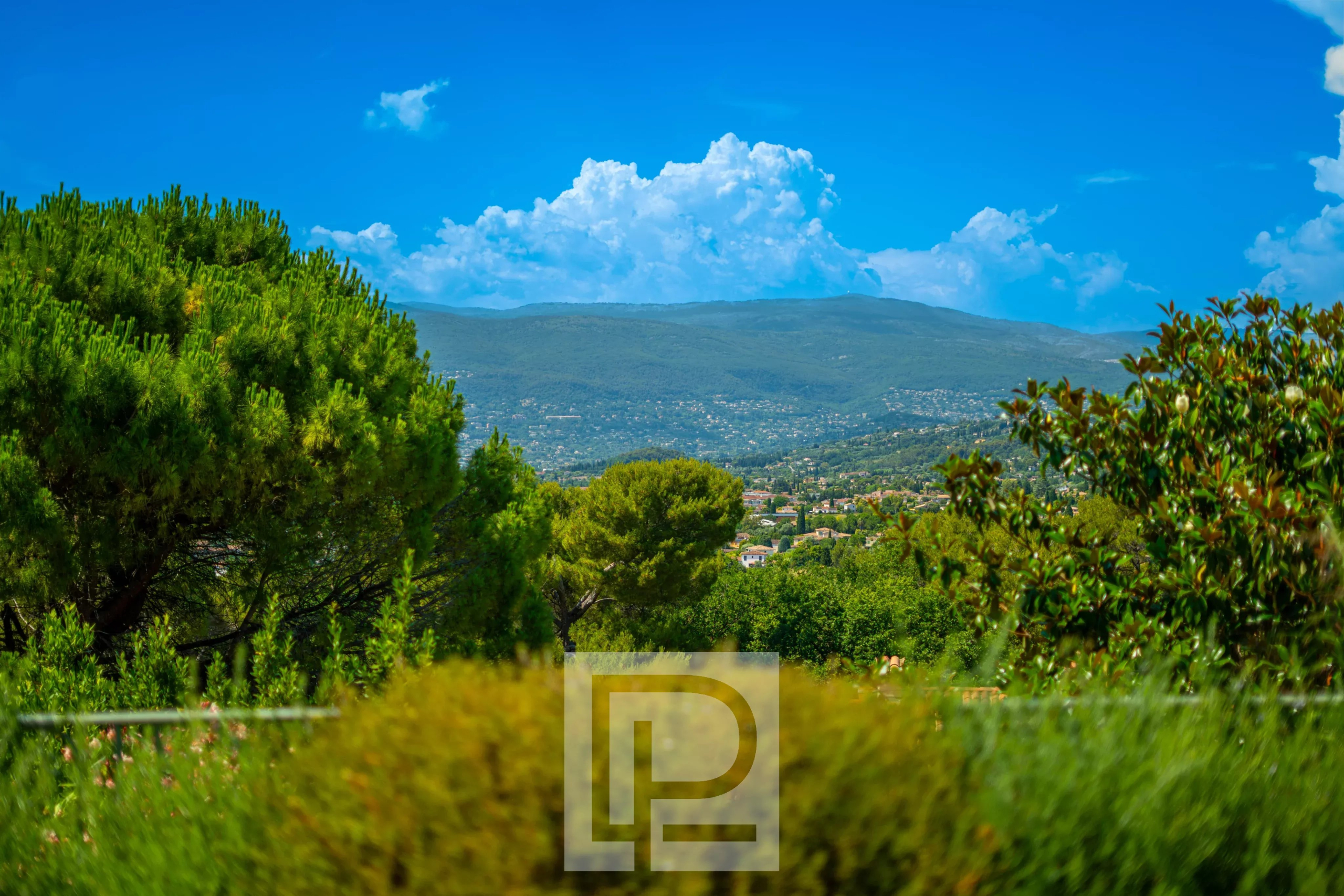 Panoramic view from a villa in Mougins Panoramic view of the hills from a Provençal villa in Mougins.
