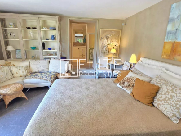 Interior of a house with a comfortable living room and decorative elements.