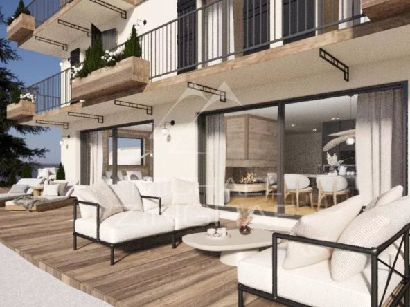 Appartement 5 chambres rénové avec jardin privatif – Megève à pied – Calme & vue