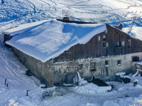 Ferme ancienne à rénover – Ski “in & out”  – Authenticité – Vue – Calme