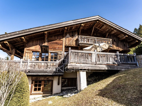 Chalet en vieux bois, vue  panoramique et calme – Proche du village à pied