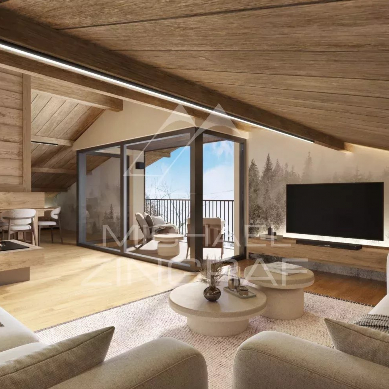 Renovated apartment with cathedral lounge – 4 bedrooms – Megève on foot – Peace &amp; quiet &amp; panoramic view