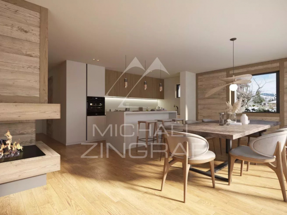 Appartement 5 chambres rénové avec jardin privatif – Megève à pied – Calme & vue