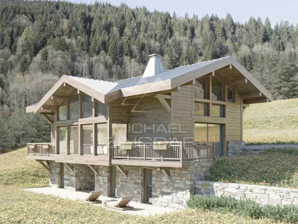 Chalet neuf 5 chambres – Proche centre Les Gets – Calme et vue