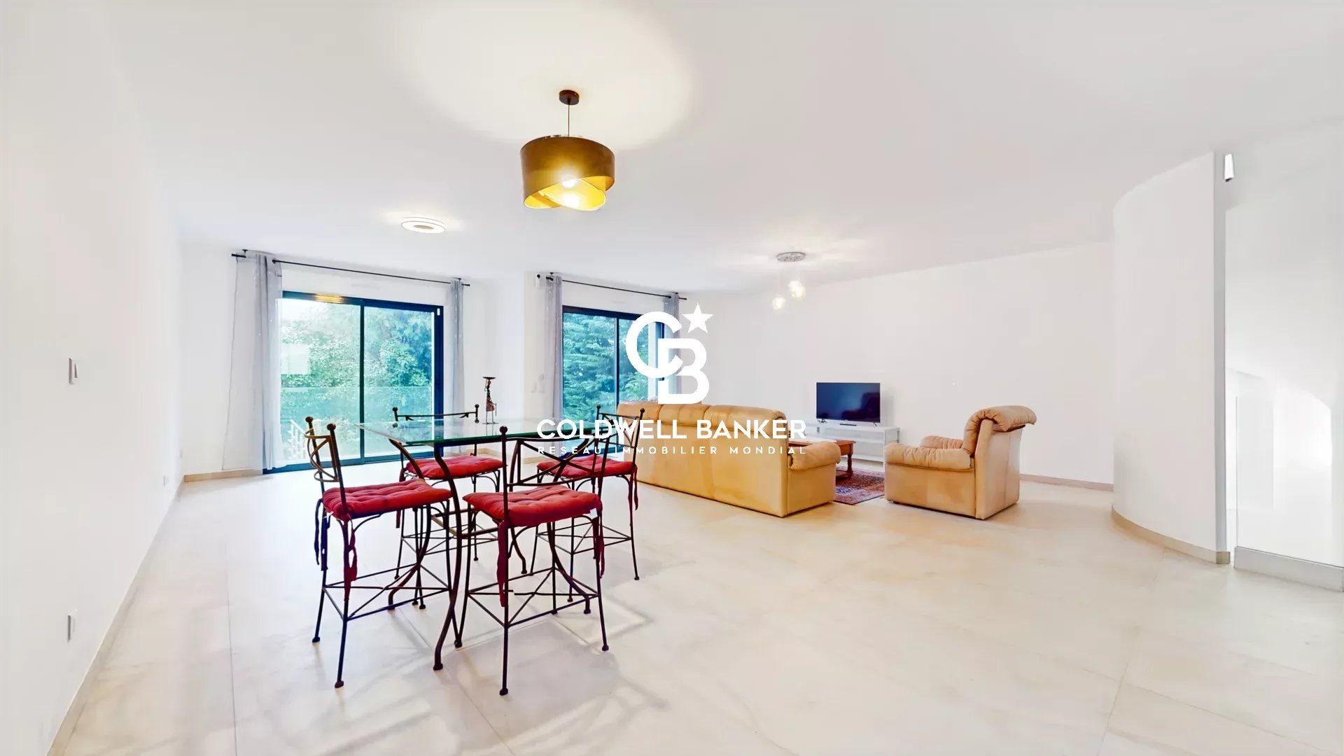 Interior of a contemporary house in Sceaux Interior of a contemporary house in Sceaux, bright living room with modern furniture.